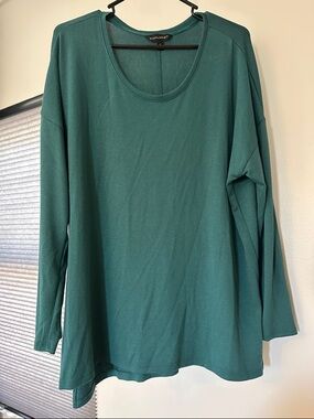 Banana Republic Teal Long-Sleeve Scoop Neck Top